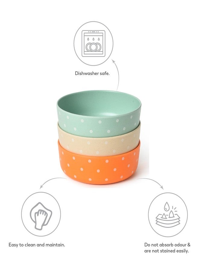 Mi Arcus Baby 100% Melamine Bowl Set, Polka Dot Print, Pack of 3 - Multicolor, Suitable for Baby Boys Girls Kids of Ages 6 Months+ - Image 2