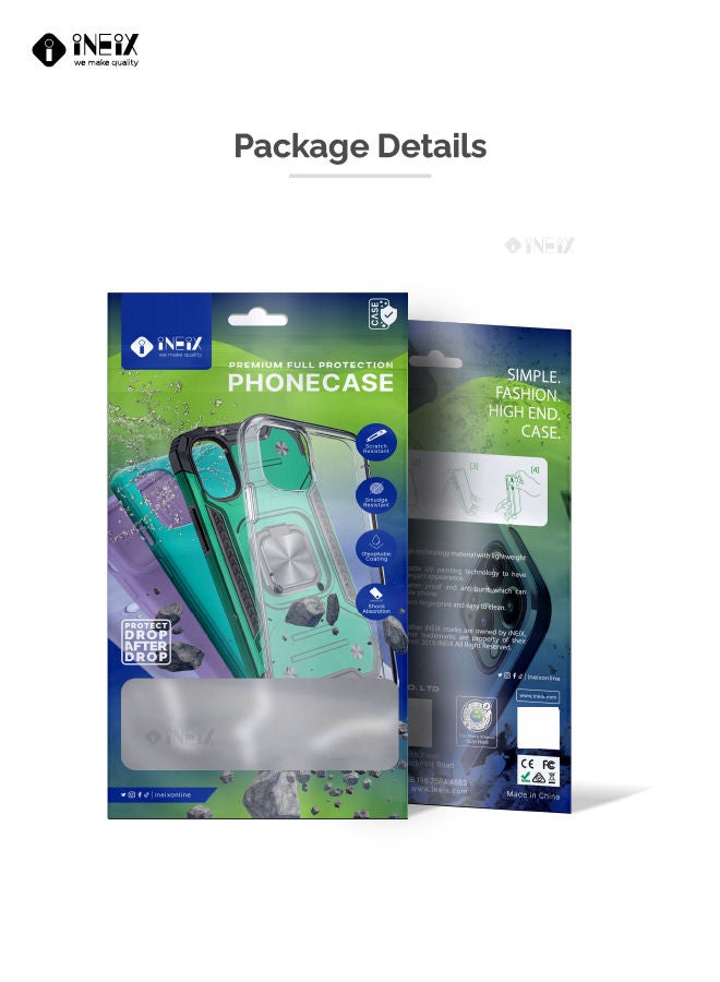 إينيكس جراب حماية 3 في 1 مغناطيسي ذو مسند للهاتف وسوار لأصابع اليد لهاتف  أبل آيفون 14 بلس بني - Image 4