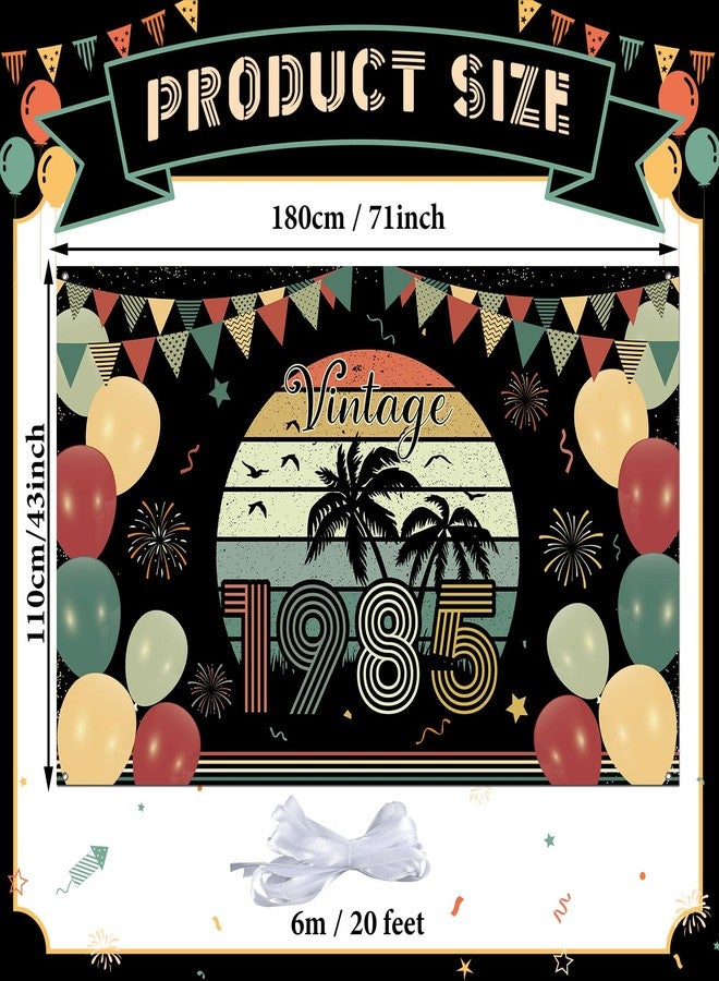 Wiooffen Vintage 41st Birthday Decorations for Men Women Vintage 1985 Backdrop Banner Back in 1985 Background Banner Cheers to 41 Years Old Anniversary Party Hanging Decor Supplies - Image 2