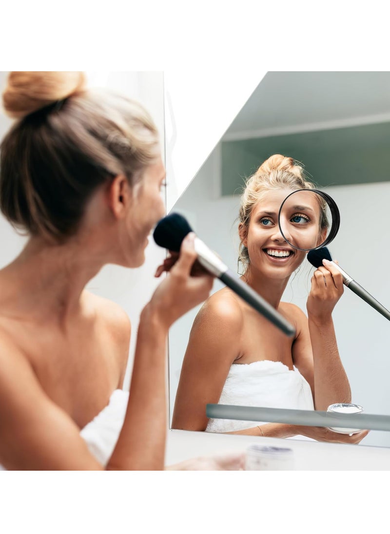 8.8cm 5X Magnifying Mirror Wall-mounted Small Round Compact Makeup Mirror Pocket Makeup Mirror Magnifying Bathroom Makeup Tools with 2 Suction Cups/Suction Cups Suitable for Home Bedroom, Can Pick Pimples, Squeeze Acne and Remove Blackheads (White)  - Image 3