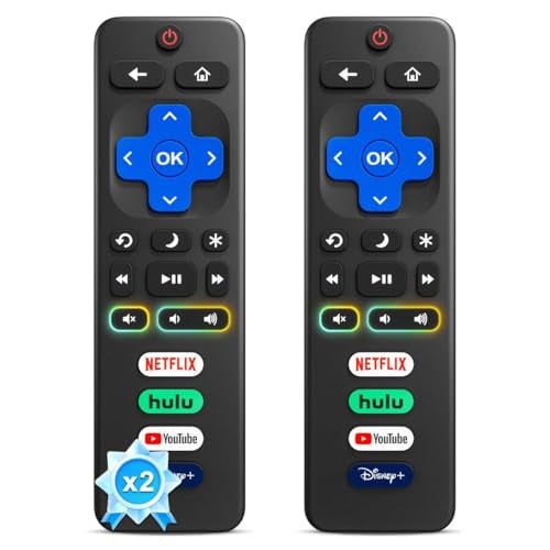 YOSUN (Pack of 2) Replacement for Roku-TV-Remote-Control, for TCL Roku/Onn Roku/Hisense Roku/Sharp Roku/Philips Roku Series Smart TVs (Not for Roku Stick, Box, Premiere and Players) - Image 1