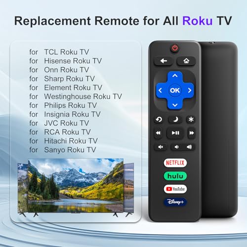 YOSUN (Pack of 2) Replacement for Roku-TV-Remote-Control, for TCL Roku/Onn Roku/Hisense Roku/Sharp Roku/Philips Roku Series Smart TVs (Not for Roku Stick, Box, Premiere and Players) - Image 2