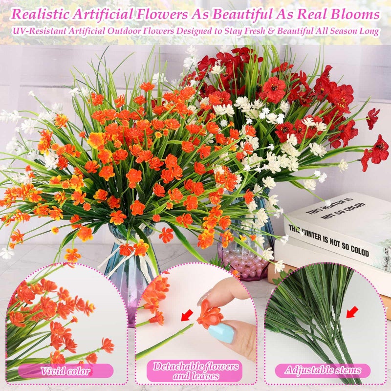 Dexpinzo 18 Bundles Artificial Flowers for Outdoors, UV Resistant Realistic Fake Spring Summer Flowers with Plastic Faux Lavender Plants for Outside Garden Patio Porch Window Box Hanging Planters Home Decor - Image 3