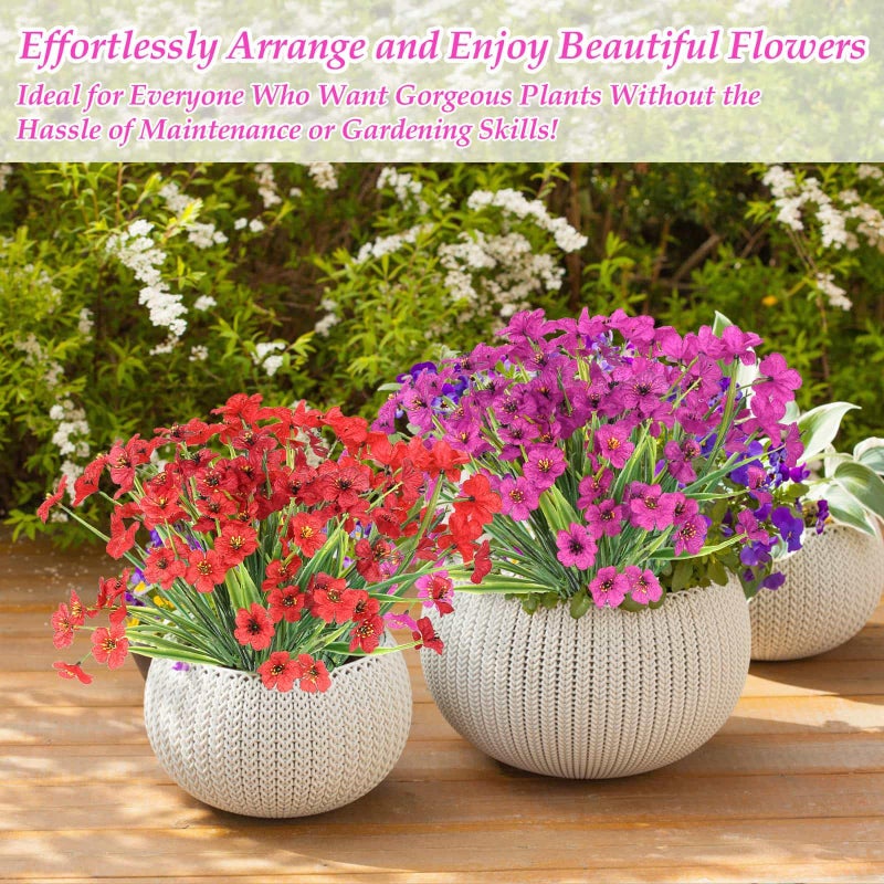 Dexpinzo 18 Bundles Artificial Flowers for Outdoors, UV Resistant Realistic Fake Spring Summer Flowers with Plastic Faux Lavender Plants for Outside Garden Patio Porch Window Box Hanging Planters Home Decor - Image 4
