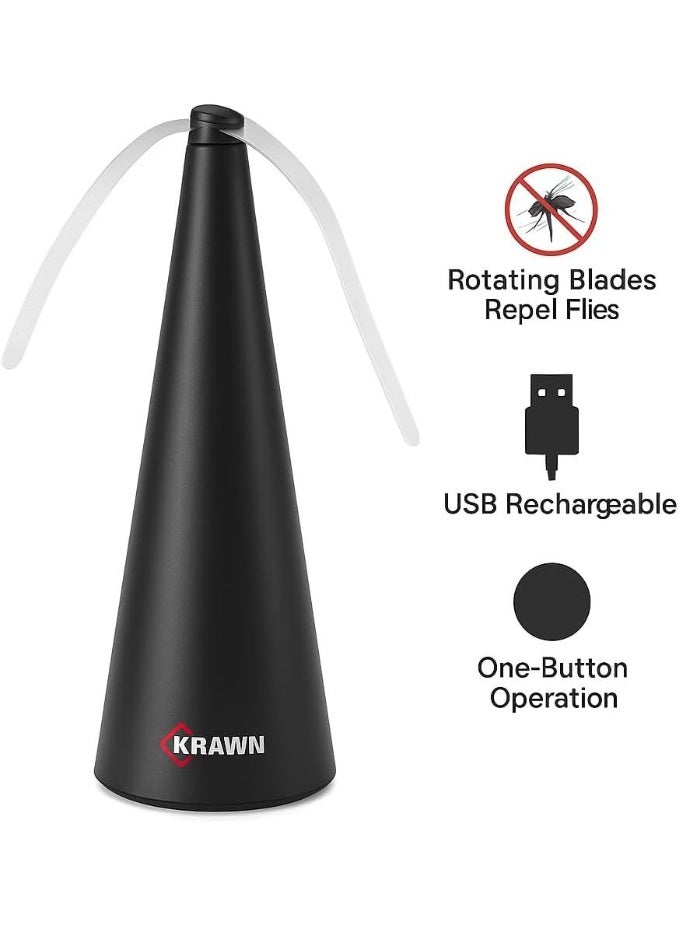 KRAWN USB Rechargeable Cordless Fly Repellent Fan - Image 3
