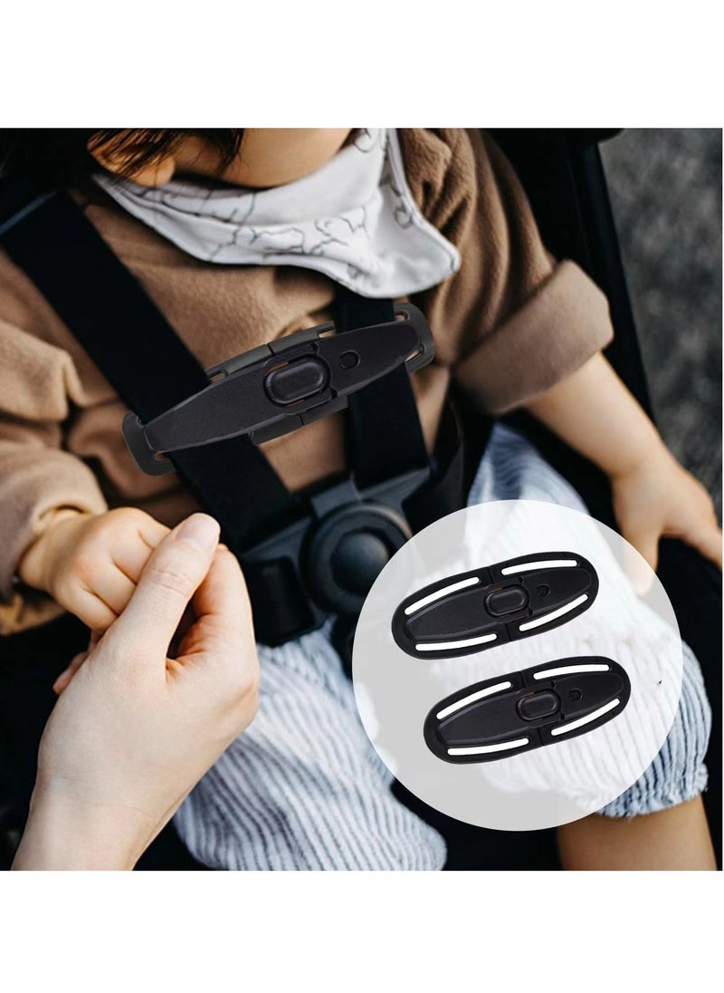 Generic 2pcs Child Seat Chest Harness Clip, Baby Seat Safety Belt Clip Buckle Universal Replacement for Kids Trend Adjustable Guard(Black)  - Image 3