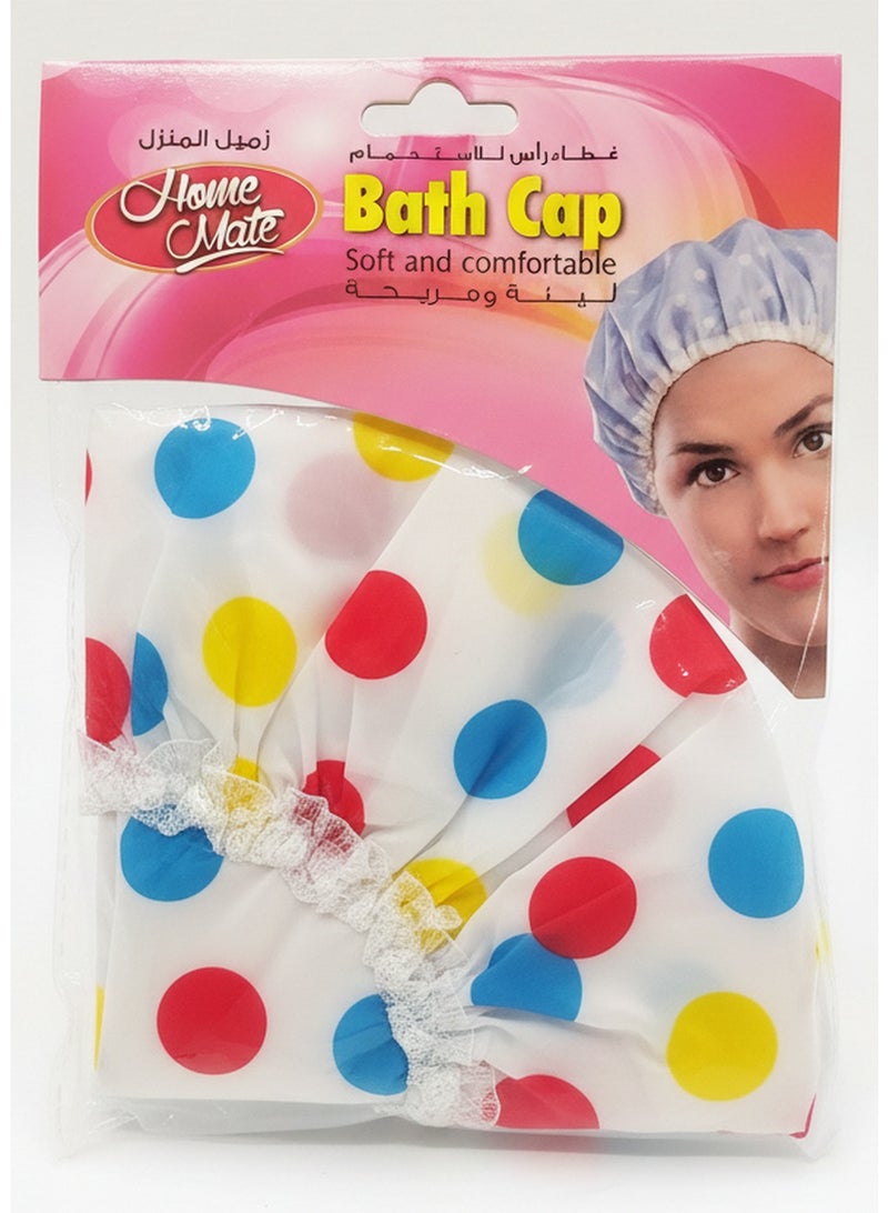 Home Mate Bath Hair Moisture Proof Cap Shower Cap Waterproof Shower Hair Cap Assorted Colors - Image 1