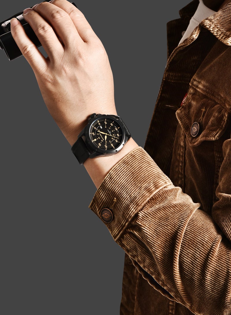 SAPPHERO Men's Silicone Waterproof Watch 5ATM Japanese Quartz Movement Stainless Steel Case Men's Watch Date Design Sport Casual Business Best Gift for Men - Image 4