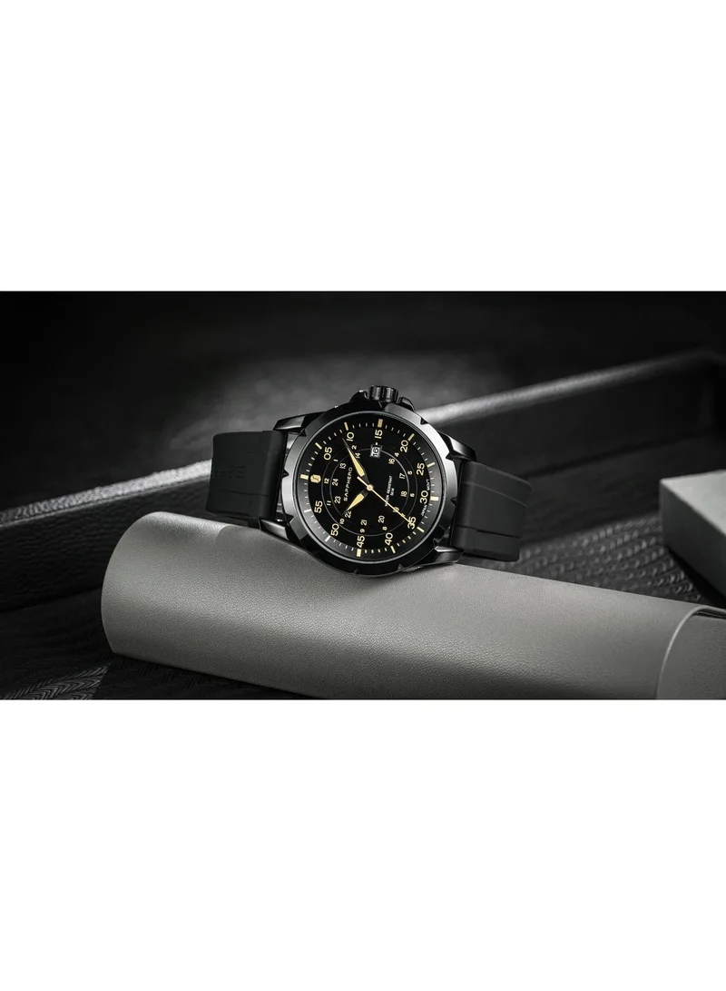 Sapphero  SAPPHERO Men's Silicone Waterproof Watch 5ATM Japanese Quartz Movement Stainless Steel Case Men's Watch Date Design Sport Casual Business Best Gift for Men for Men | Best Price UAE