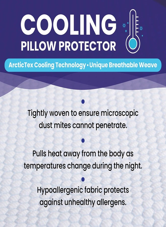 Slumberfy Queen Size Waterproof Cooling Pillow Protector by Slumberfy - Premium Skin-Safe Cover with Zipper Closure - Natural Fabric with ArcticTex Cooling Technology, Noiseless Pillowcase: 20x30 in - Image 5