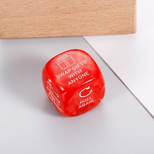 Perleddom Christmas Games Dice for Women Men Santa Swap Gift Exchange Dice Exchange Dice Games for Adults Christmas Stocking Stuffers White Elephant Gifts Santa Swap Dice Game for Family Party Gag Gift - Image 5