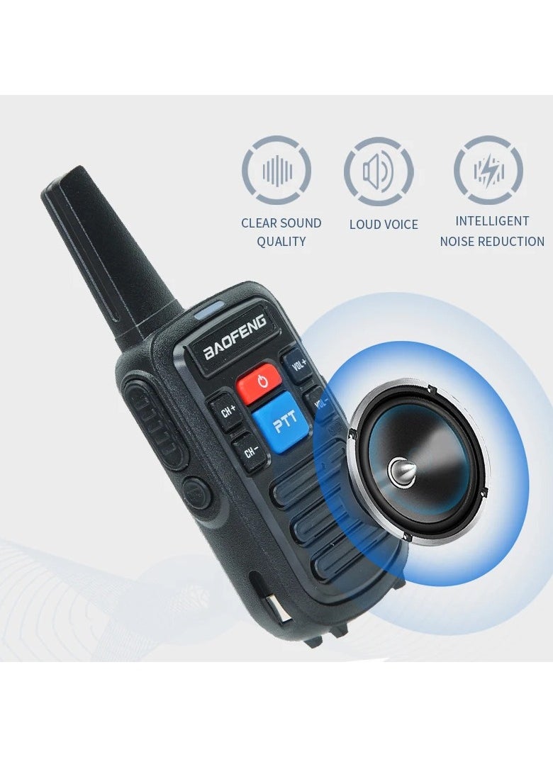 Baofeng - (Pack of 2) New Model Two Way Mini Radio Handheld Two Way Radio USB-C Charger Radio - Image 1