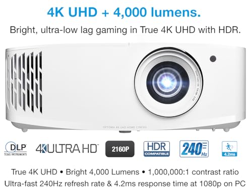 Optoma بروجيكتور أوبتوما UHD38X 4K UHD مع نطاق ديناميكي عالٍ - أبيض - Image 2