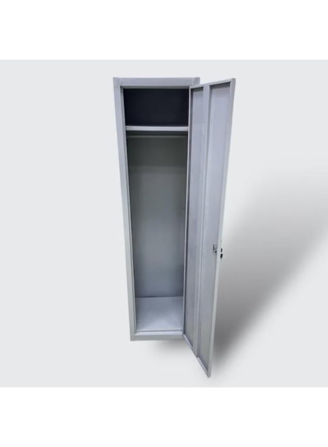 Mardod Saudi Single-door metal wardrobe with lock, hooks and top storage shelf - 45 x 40 x 180 cm - MS_WD_MTL_0001 - Image 5