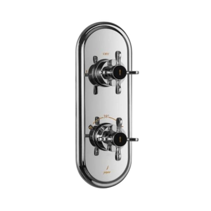 JAQUAR Queens Prime Series Normal Flow Concealed Fitting 2 Way Diverter Chrome QQPCHR7681KPM Compatible inWall Part ALD681 is Sold Separately Wall Mounted Knob Selector No Button - Image 1
