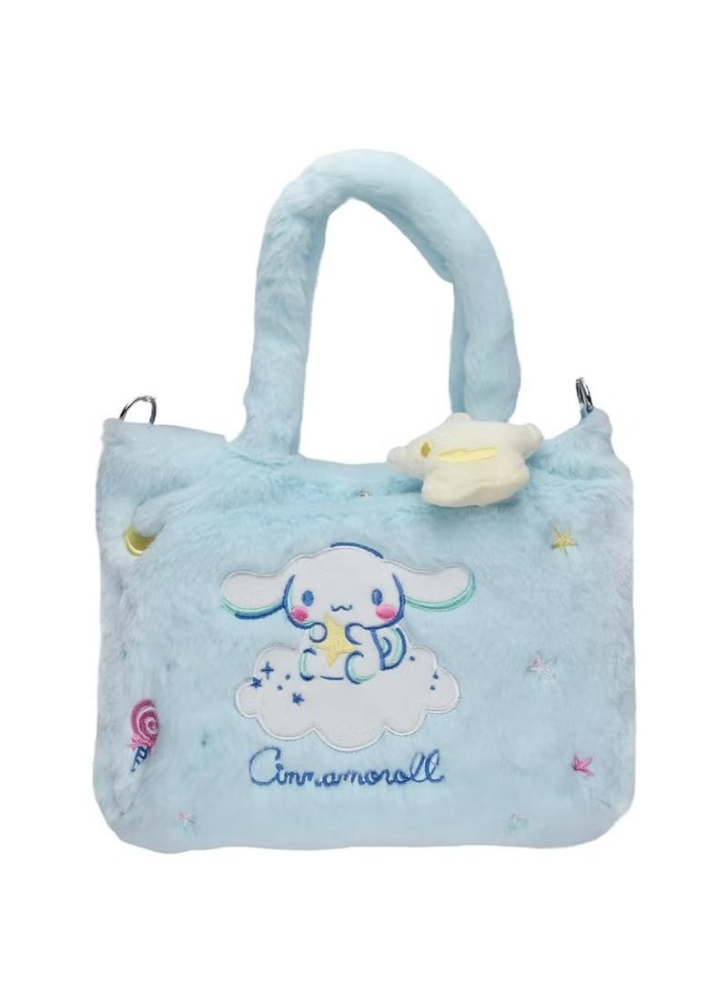 JOGAMS Adorable Cinnamoroll Plush Crossbody Bag Soft Fluffy Lolita Shoulder Bag Cute Cartoon Dog Wallet Fluffy Purse Coin Pouch for Women and Girls  - Image 1