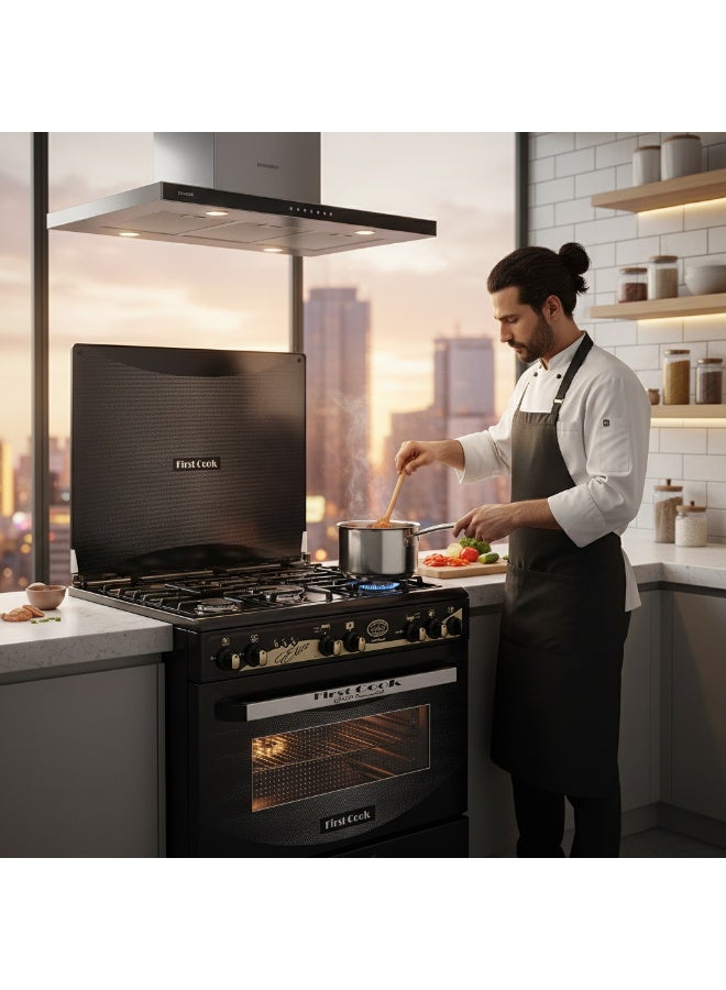 First Cook Black Gold Cooker 5 Burners with Auto Ignition 80x60cm - Image 4