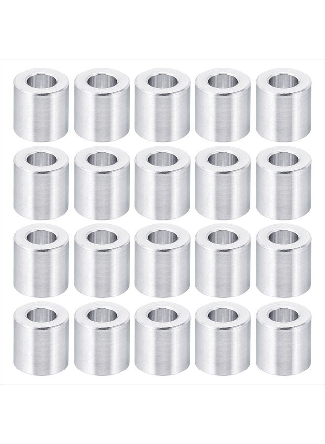 PATIKIL فاصل ألومنيوم M5، عبوة 20 حبة 5.2 مم ID × 10 مم OD × 10 مم L فاصل معدني ألومنيوم دائري بتشطيب عادي فاصل مسمار للدبابيس M5 - Image 1