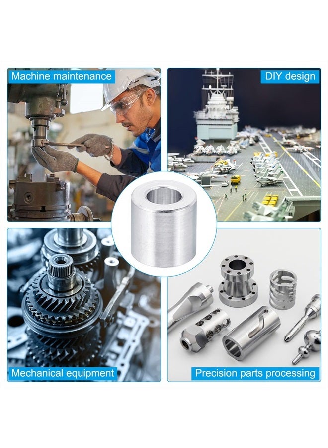 PATIKIL فاصل ألومنيوم M5، عبوة 20 حبة 5.2 مم ID × 10 مم OD × 10 مم L فاصل معدني ألومنيوم دائري بتشطيب عادي فاصل مسمار للدبابيس M5 - Image 5