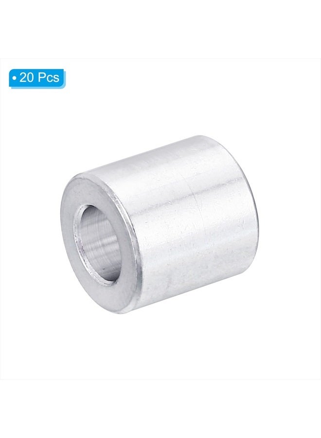 PATIKIL فاصل ألومنيوم M5، عبوة 20 حبة 5.2 مم ID × 10 مم OD × 10 مم L فاصل معدني ألومنيوم دائري بتشطيب عادي فاصل مسمار للدبابيس M5 - Image 3