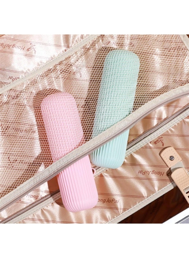 Portable Capsule Toothbrush and Toothpaste Holder 2Pcs, Travel Plastic Toothbrush Storage Case, Hygienic Toothbrush Box for Kids and Adults, Random Color - Image 4