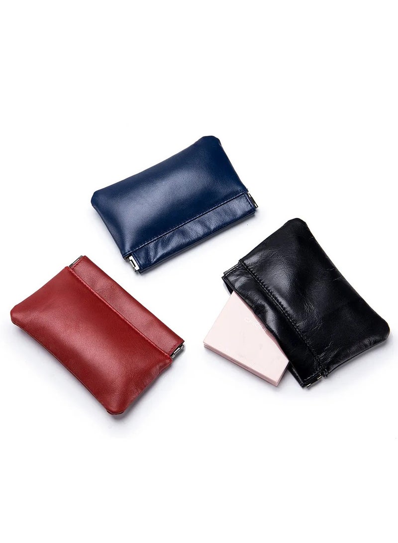 Meetion 1 Piece Mini PU Leather Coins Purse Changes and Cards Holder Squeeze Small Pouch Pink - Image 4