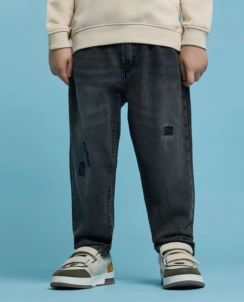 أر أند بي Faded Relaxed Jeans with Button Closure