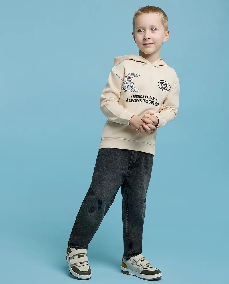 أر أند بي Faded Relaxed Jeans with Button Closure