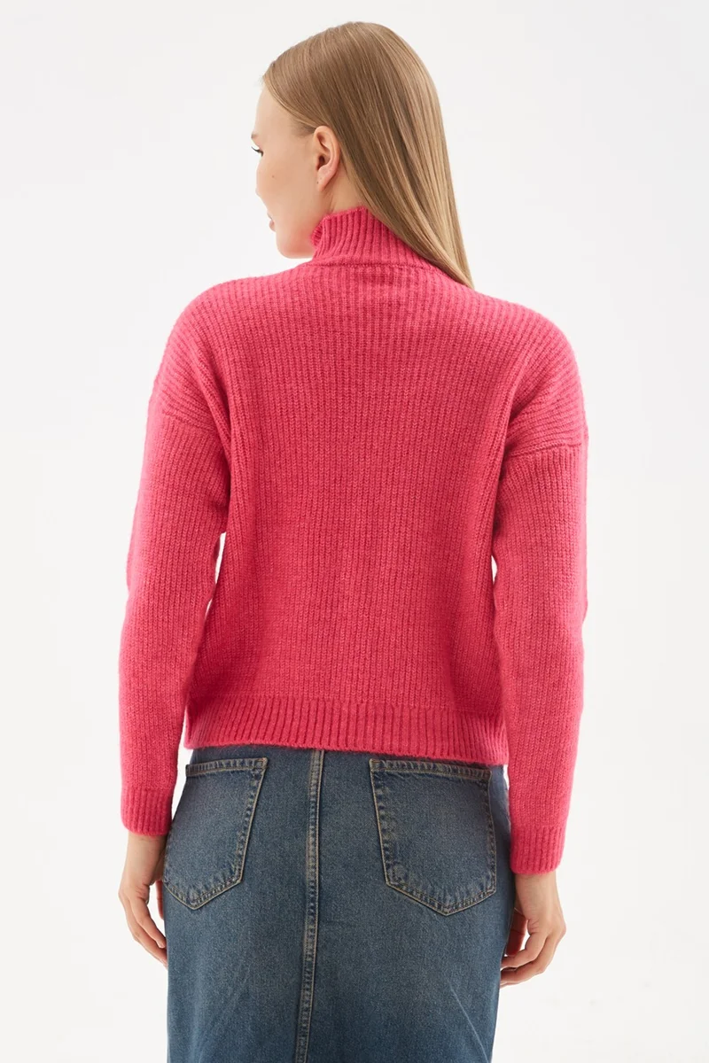 Fashion Friends Slim Fit Stand Collar Sweater Women's Sweater 24K0116K1