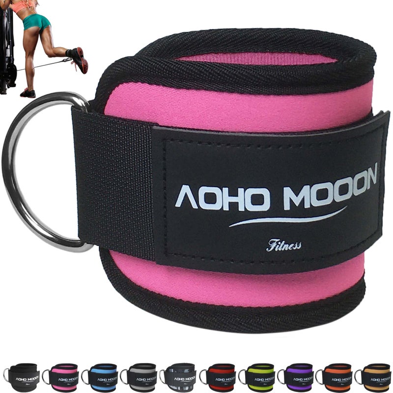 AOHO MOOON Comfortable Adjustable Ankle Straps for Cable Machines Women, Gym Workout Leg Strap, Ankle Cuffs for Glute Workouts, Foot Straps for Kickback, One Size Fit All with D Ring - Image 1