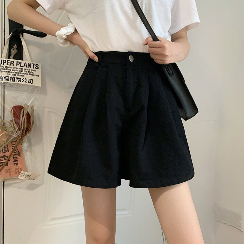 chubby girl plus size Casual Shorts Womens Summer 2023 New High Waist Slimming Loose Outer Wear All-match A- shaped Wide Leg Pants Purple