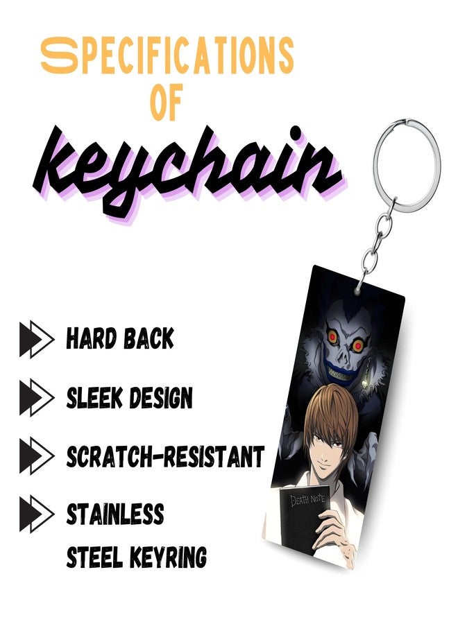 ADRAIL STORE Premium (Pack of 2) Death Note Anime Printed Long Keychain For Bike, Scooty, Car, Acrylic Keyholder (Death note-3) - Image 4