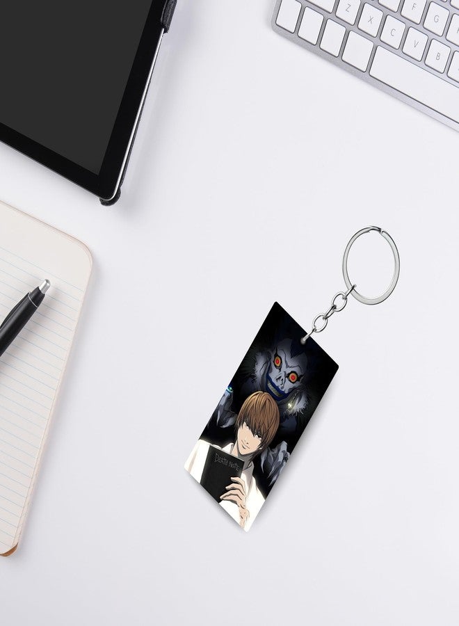 ADRAIL STORE Premium (Pack of 2) Death Note Anime Printed Long Keychain For Bike, Scooty, Car, Acrylic Keyholder (Death note-3) - Image 3