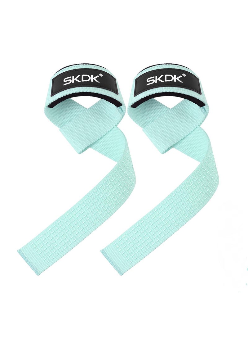 SKDK 1 Pair Lifting Straps Deadlift Gym Wrist Straps Weightlifting With Neoprene Cushioned Wrist Padded And Anti-Skid Silicone For Weightlifting Bodybuilding Xfit Strength Training - Image 1