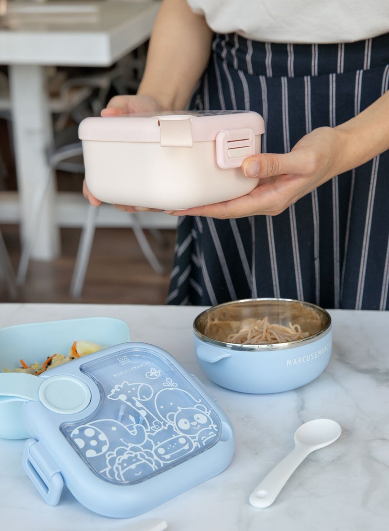 Marcus & Marcus Travel Feeding Set w/spoon & scissors- Blue - Image 3