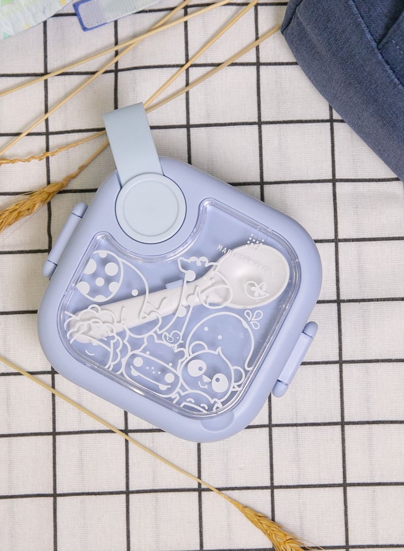 Marcus & Marcus Travel Feeding Set w/spoon & scissors- Blue - Image 2