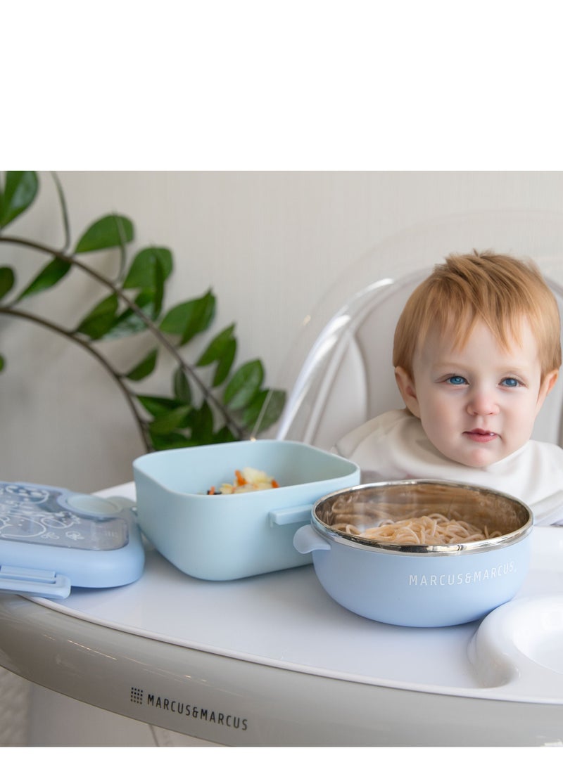 Marcus & Marcus Travel Feeding Set w/spoon & scissors- Blue - Image 4