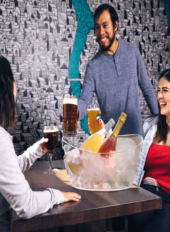 tchrules Ice Bucket 2 PCS, Thickened Ice Buckets for Parties, Mimosa Bar Supplies Beverage Tub for Champagne Beer Sparkling Wine Cocktails（5.5L) 16.5 * 7.3 * 6.8inch - Image 5