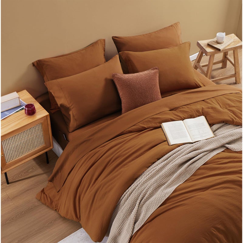 WRENSONGE Full Size Comforter Sets- 7 Pieces Soft Terracotta Bed in a Bag with Fitted Sheet, Flat Sheet, 2 Pillow Shams, 2 Pillowcases, Warm Bedding Sets for All Season - Image 3