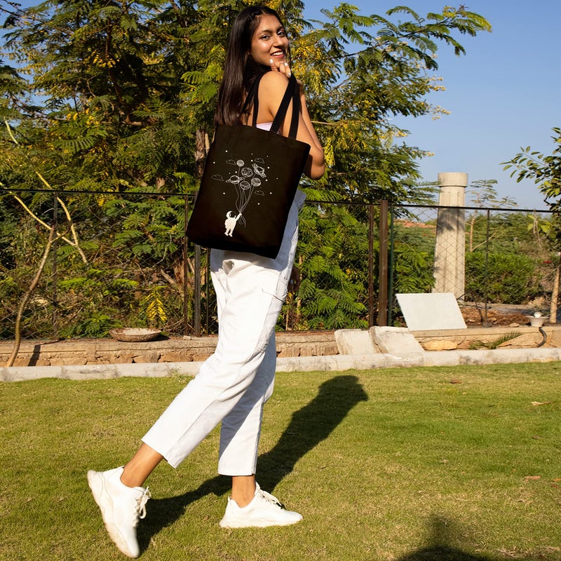 EcoRight Canvas Tote Bags for Women, College Bag for Girls, 100% Organic Cotton Tote Bag for Shopping, Travel & beach - Image 3