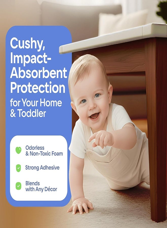 Jyelux Corner Edge Protector for Baby Proofing, 2m Soft Table Corner Protectors for Baby Safety with 4 Corners, Furniture Safety Bumper Guard, Baby Proofing Foam Set and Safe for Table, Fireplace, Countertop - Image 3