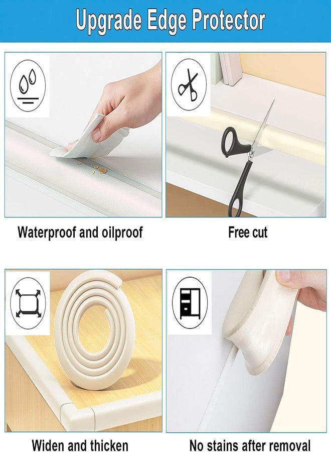 Jyelux Corner Edge Protector for Baby Proofing, 2m Soft Table Corner Protectors for Baby Safety with 4 Corners, Furniture Safety Bumper Guard, Baby Proofing Foam Set and Safe for Table, Fireplace, Countertop - Image 5