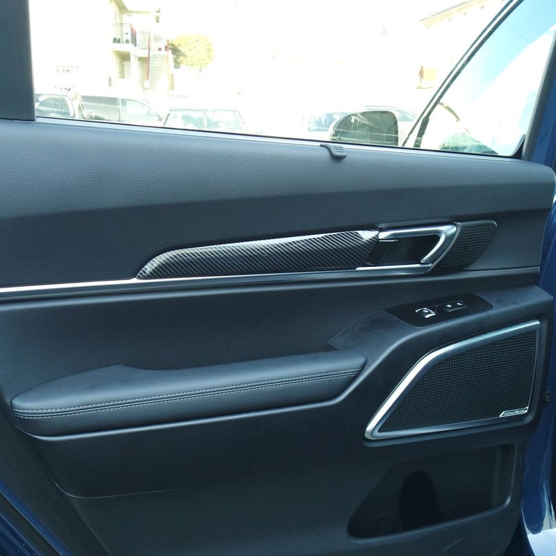 JUIVEEL Carbon Fiber Style Interior Door Panel Trim Door Covers Inner Door Handle Panel Compatible with Kia Telluride 20202024 Accessories