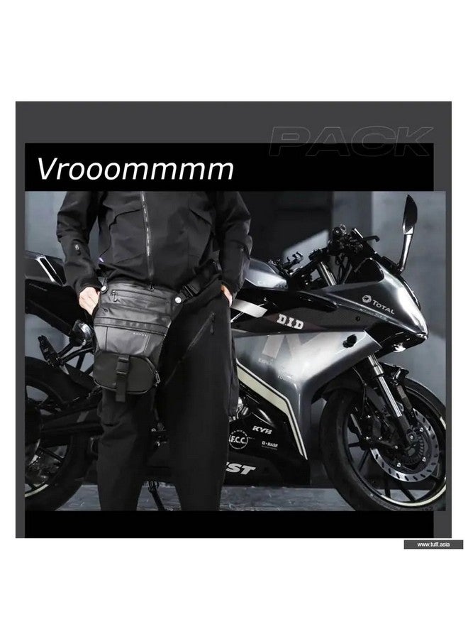 Red Lemon Bange Unisex Waist Bag, Multipurpose Utility Waist Pouch, Cross Body, Strap to Leg Or Hip for Motorcycling, Outdoor, Hiking, Adventure & Travel (Black) - Image 2