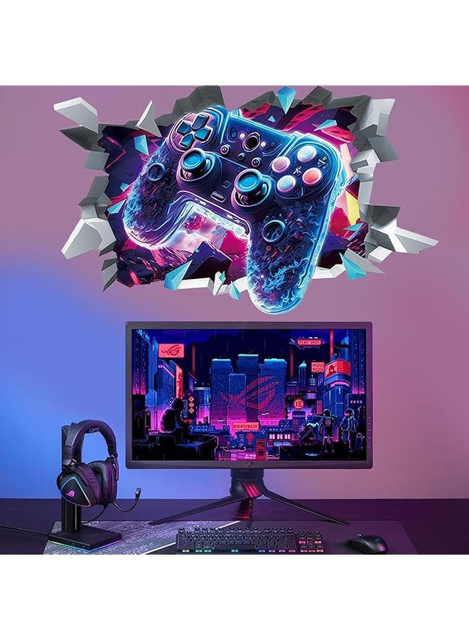 إيروريكس ملصقات حائط ثلاثية الأبعاد لغرف نوم الأولاد، ملصقات حائط فينيلية غير منتظمة باللون الأرجواني، لوحات حائط قابلة للفصل للمراهقين - Image 1