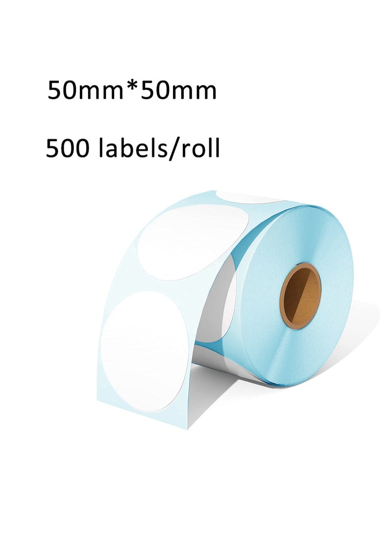 Generic Colorful Round Thermal Label, Waterproof Multi-Purpose Self-Adhesive Name Tags Coding for DIY 50mm*50mm 500Pcs  - Image 2