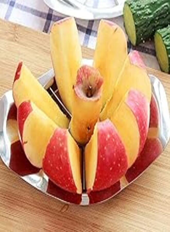 Stainless Steel Fruit Apple Pear Wedger Corer Slicer Handle Apple Divider