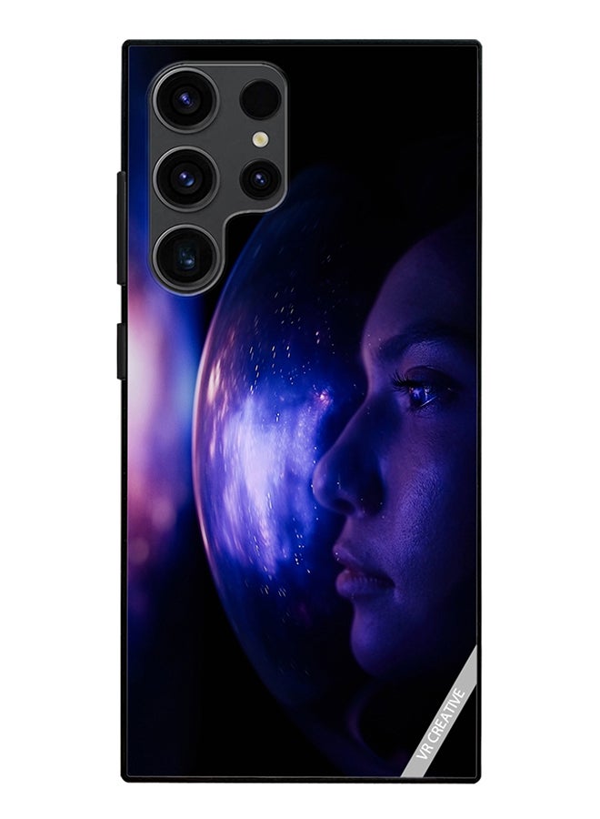 VR CREATIVE Protective Case Cover For Samsung Galaxy S24 Ultra Woman Astronaut In Space On Planet Orbit Design Multicolour - Image 1