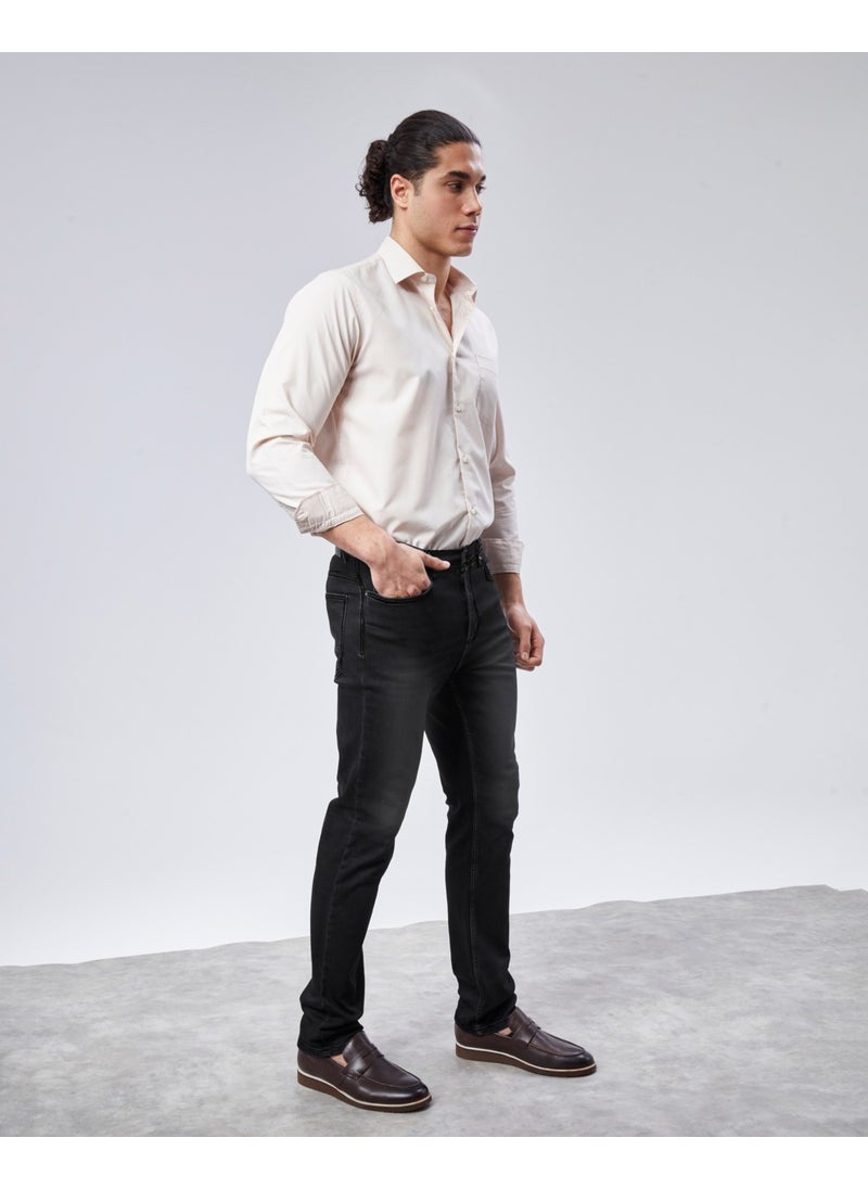 Cedy Denim - Xcedy Premium Men's Classic 5 Pocket High Waist Regularfit Flexible Pipe Leg Trousers - Image 1