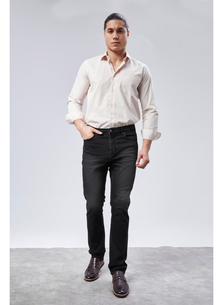Cedy Denim - Xcedy Premium Men's Classic 5 Pocket High Waist Regularfit Flexible Pipe Leg Trousers - Image 1